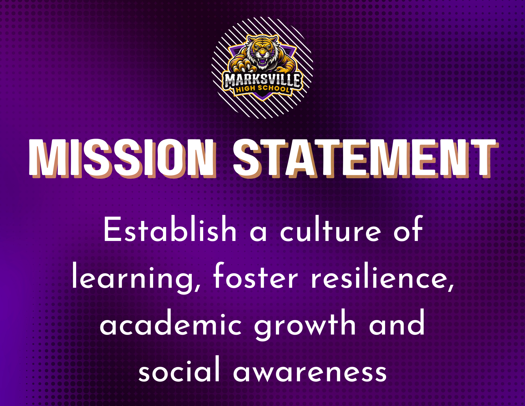Mission Statement:  Establish a culture of learning, foster resilience, academic growth and social awareness