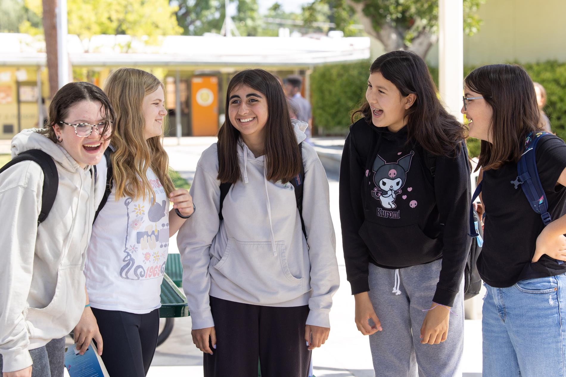 Students laughing and talking