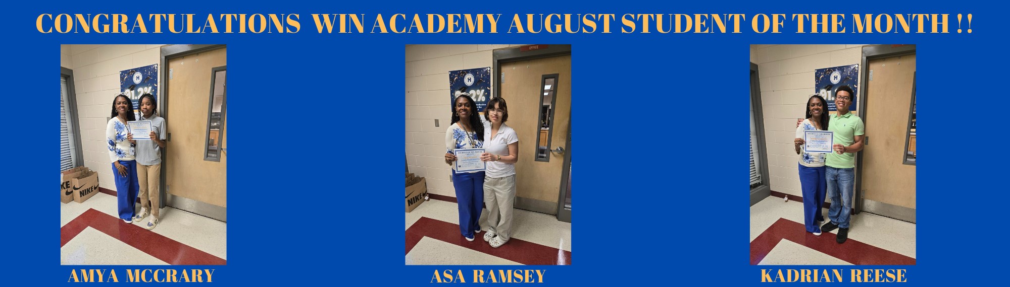 August Student of the Month Banner