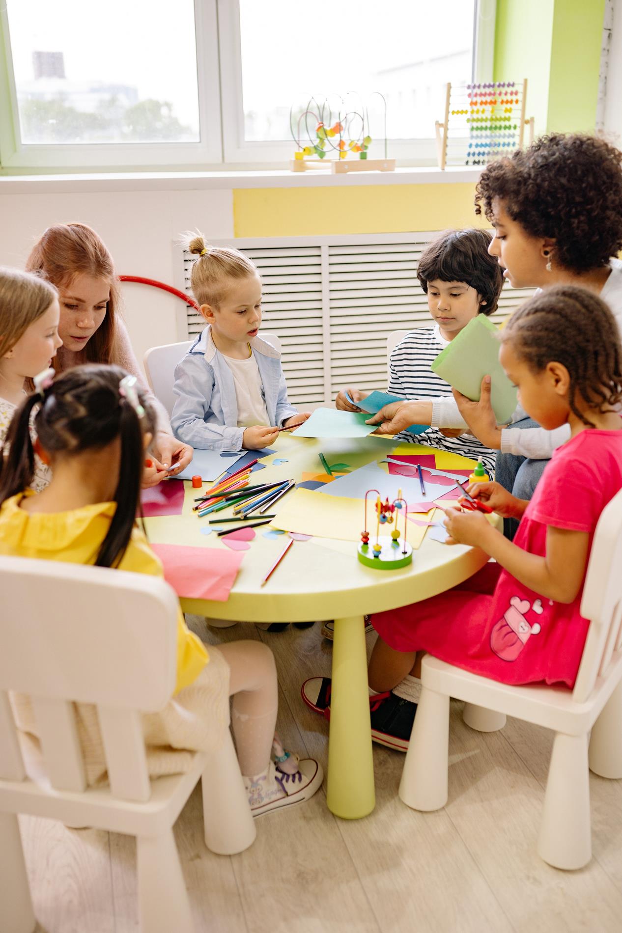 Teacher with children