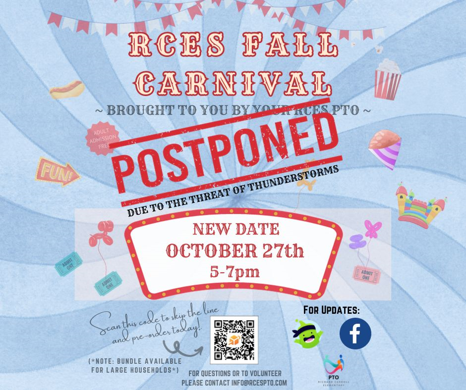Carnival Postponed to Oct 27th
