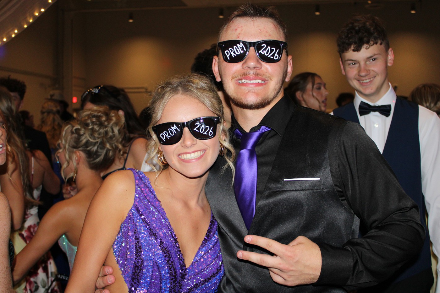 Two students posing at the 2026 prom.