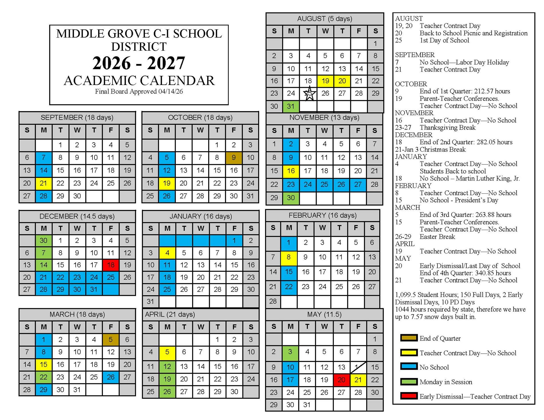 26-27 calendar
