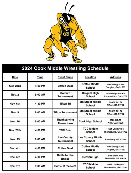 CMS Wrestling Schedule