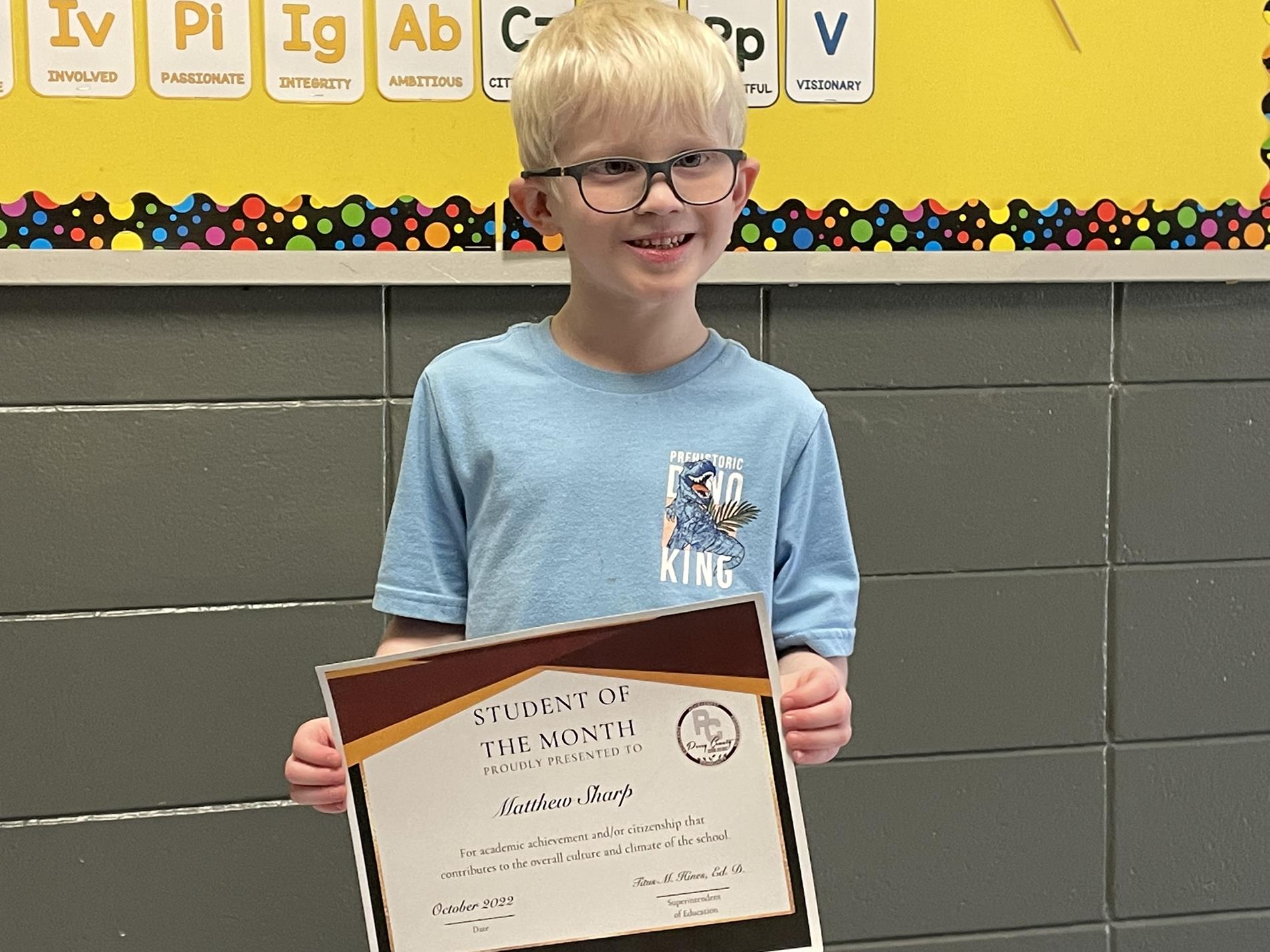 September Student of the Month