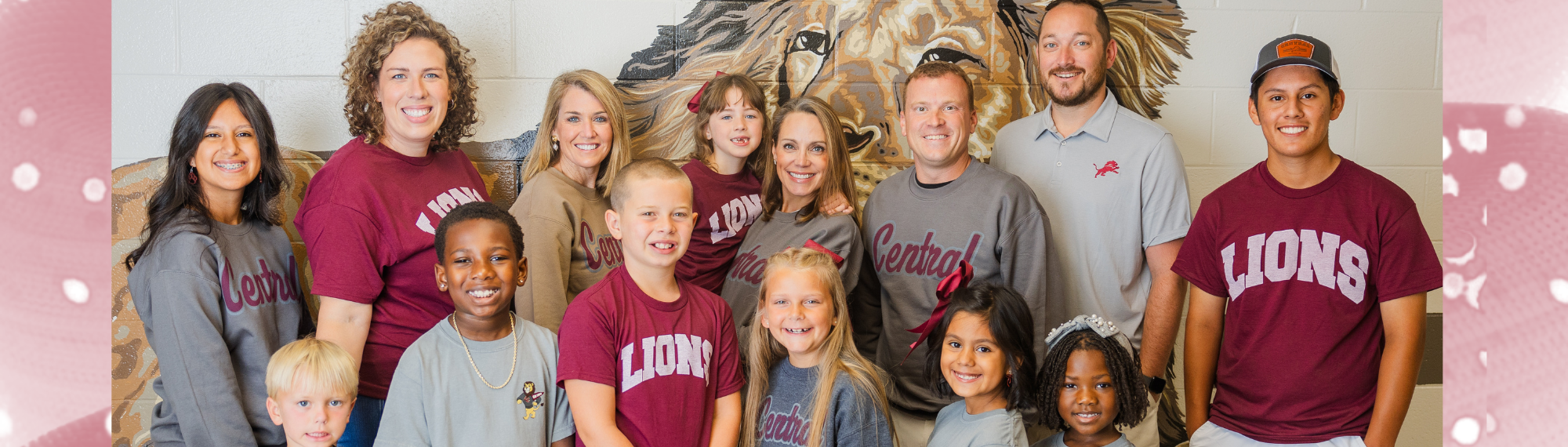 Students staff and parents dressed in CES spiritwear