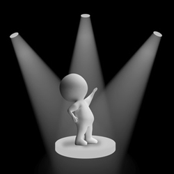 clipart of spotlights shining on a person