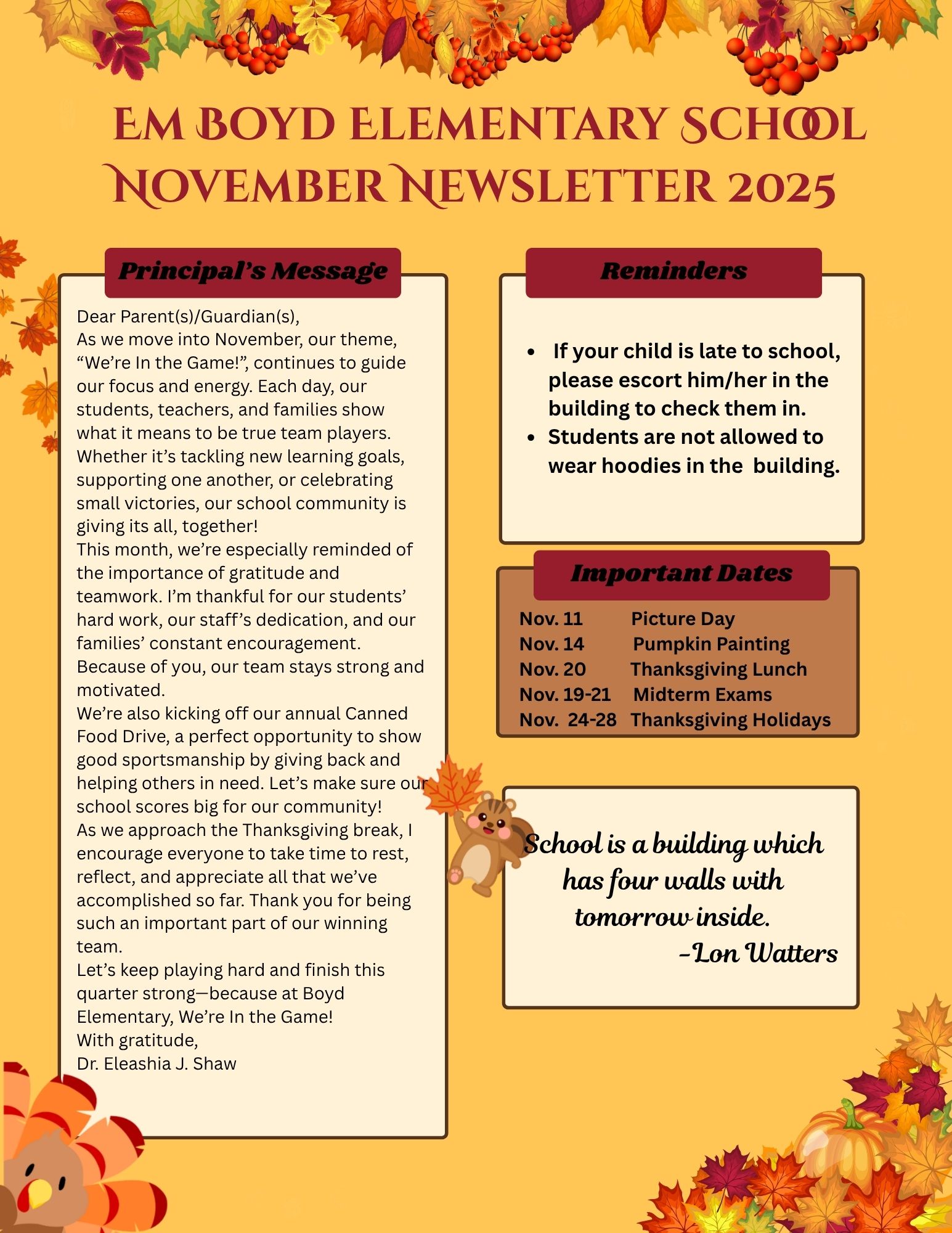 November Newsletter - page 1