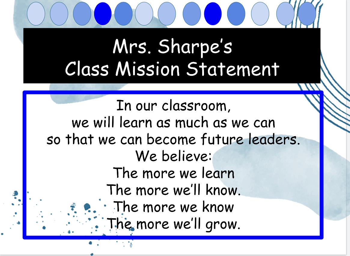 Our Classroom Mission Statement 2021-2022