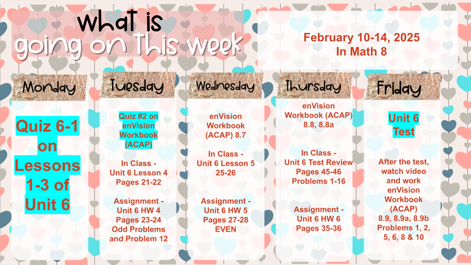  Math 8 February 10-14, 2025