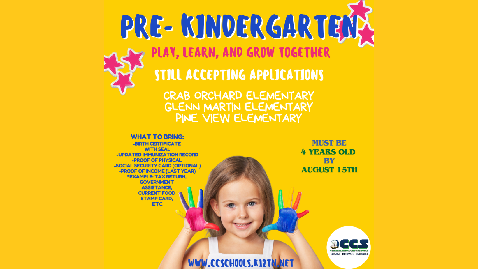 Pre K openings