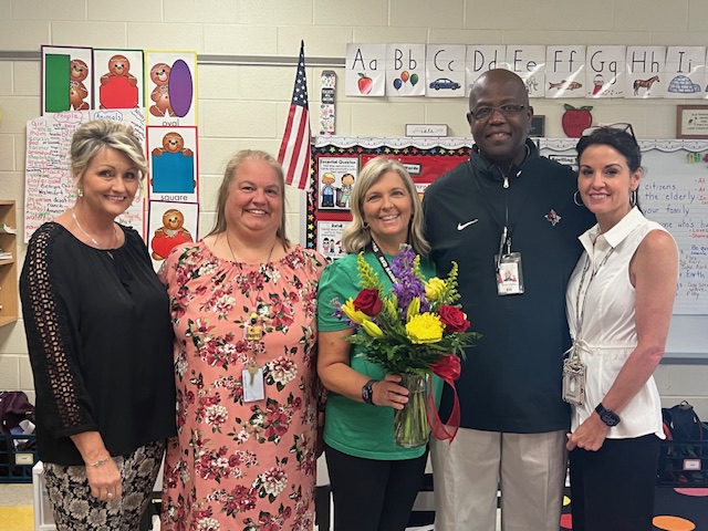 Superintendent Brown, Principal Edwards, Teacher of the Year- Mrs. Harper, AP Mr. Crosby, AP Mrs. Boykin