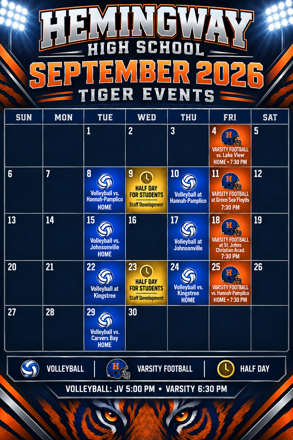 September 2026 Events Calendar