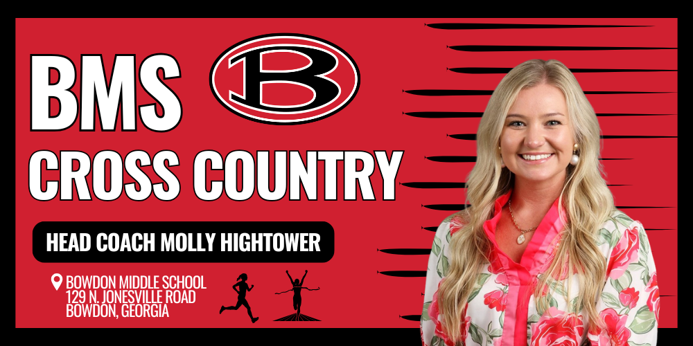 BMS Cross Country Graphic with Head Coach Molly Hightower