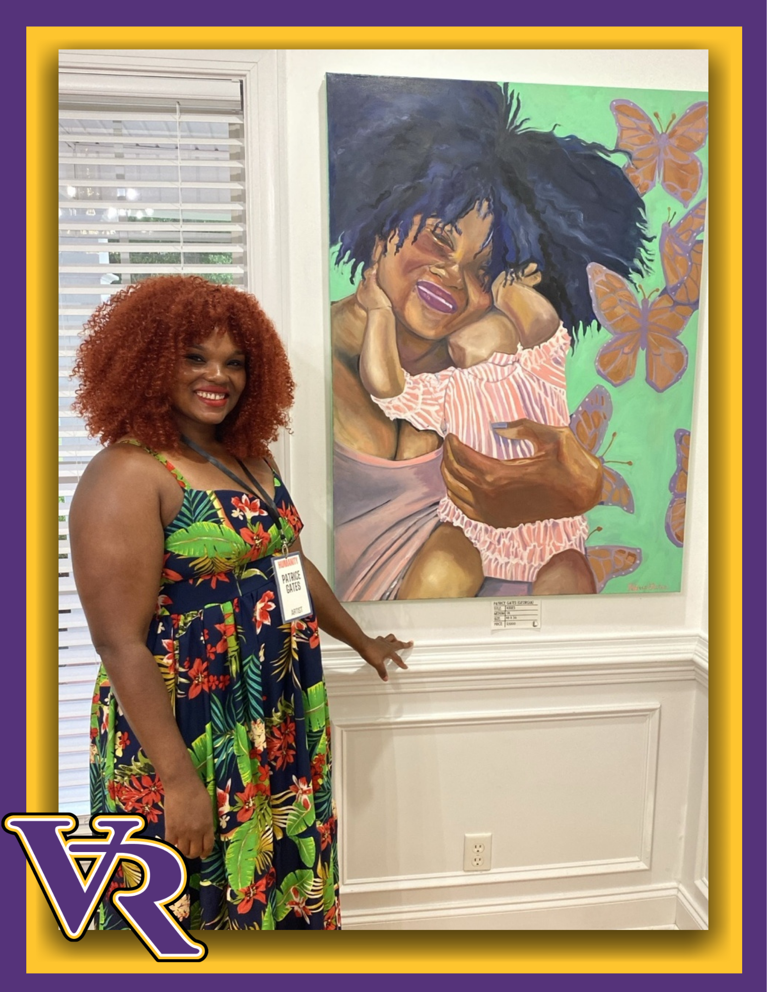 Patrice Gates with a painting she created