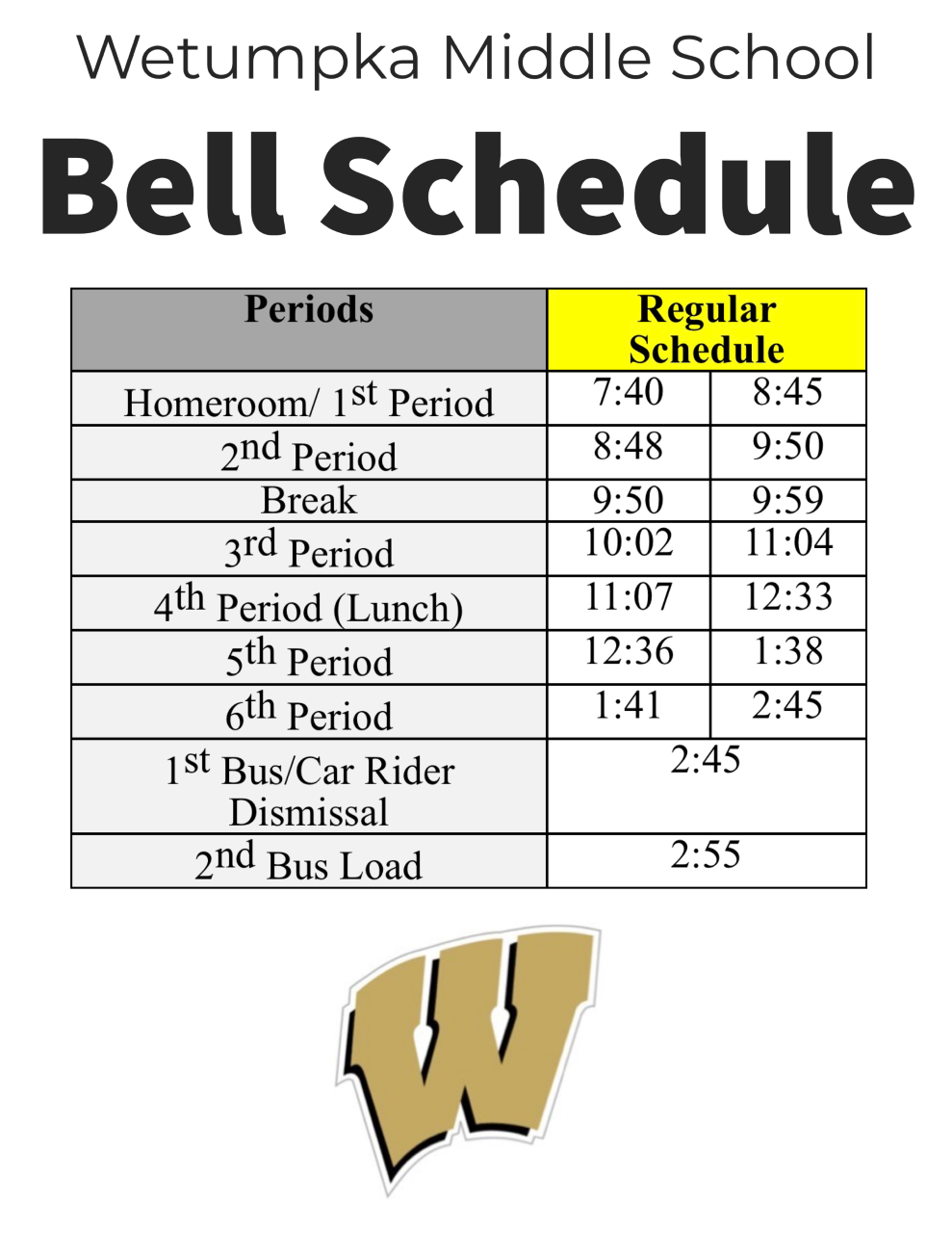 Bell Schedule