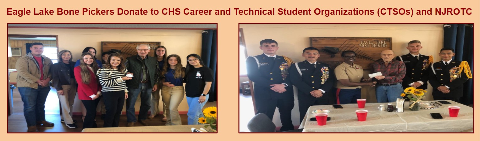 Eagle Lake Bone Pickers Donate to CHS Career and Technical Student Organizations and NJROTC