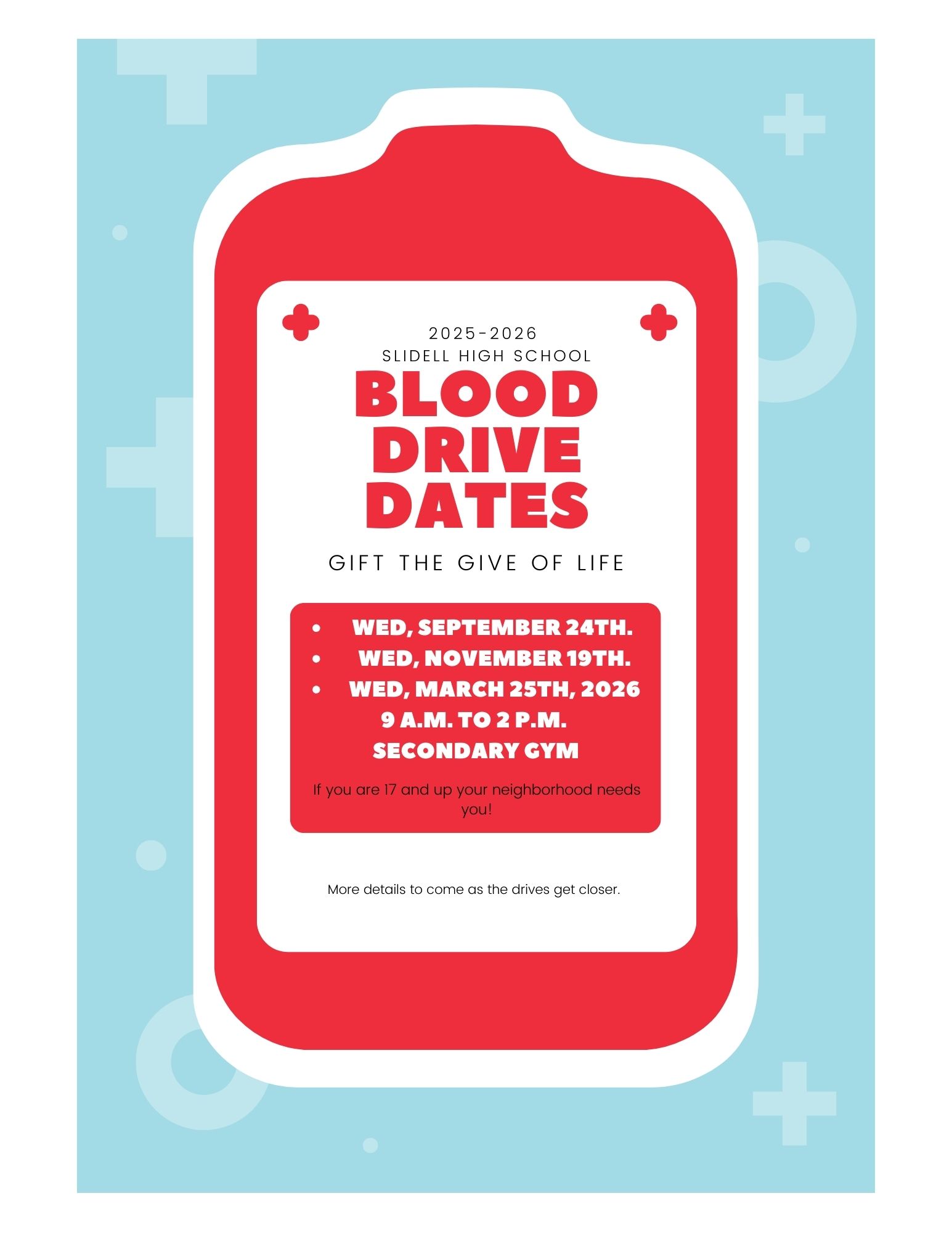 🩸 Blood Drive Dates 🩸