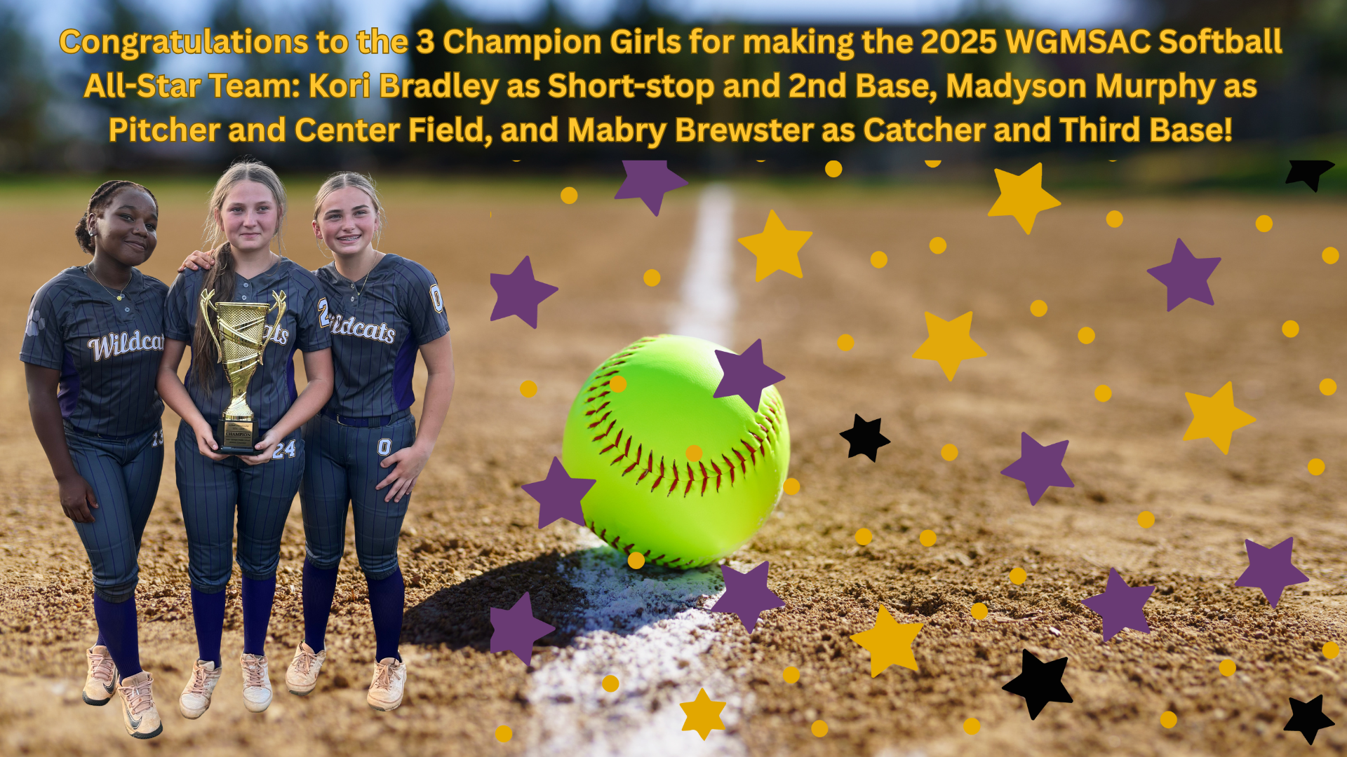 Girls who made Allstar Softball Team 2025