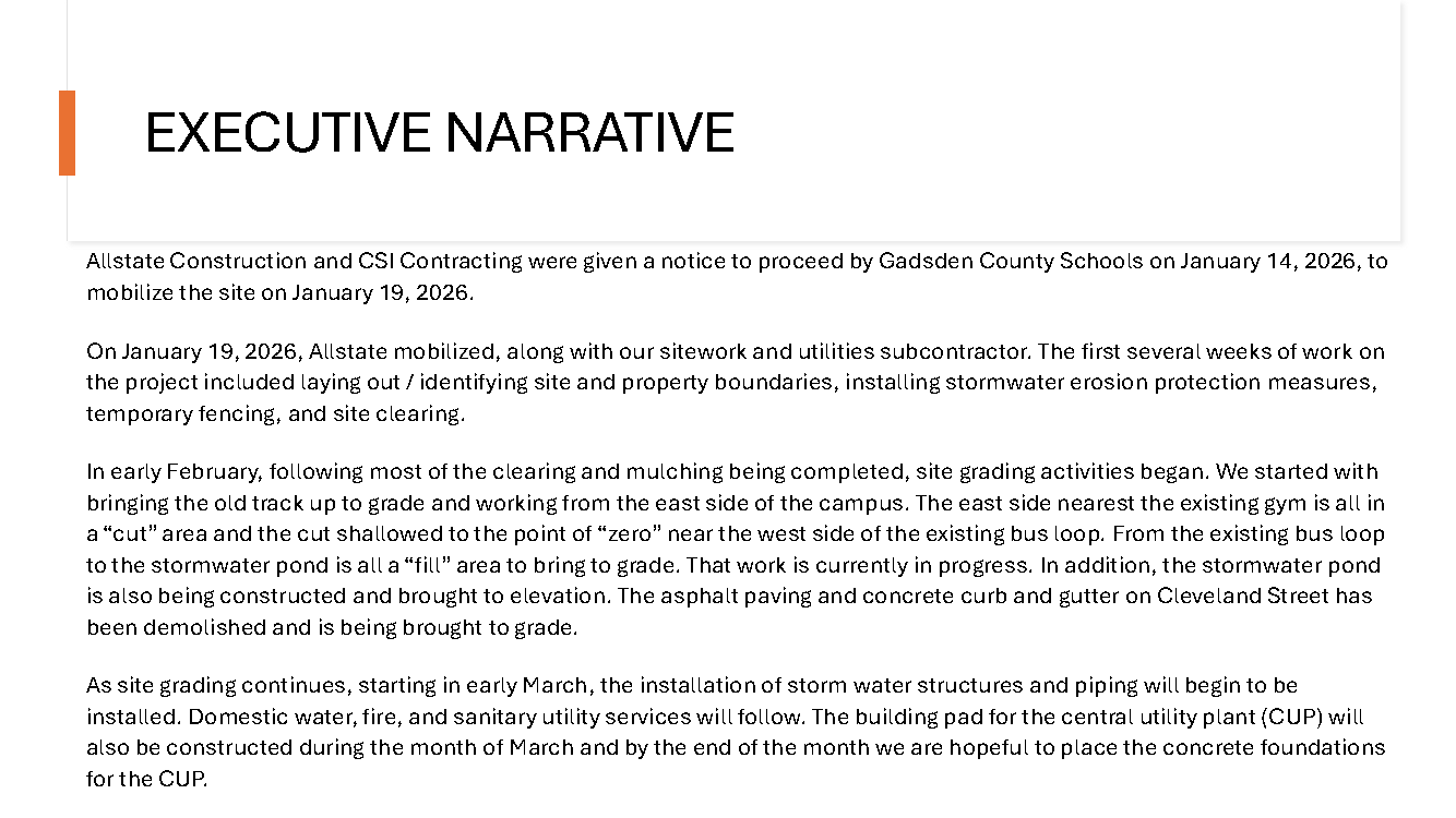 Executive Narrative