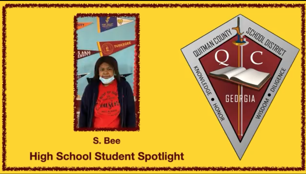 Sha'Miah Bee November 2022 Student of the Month