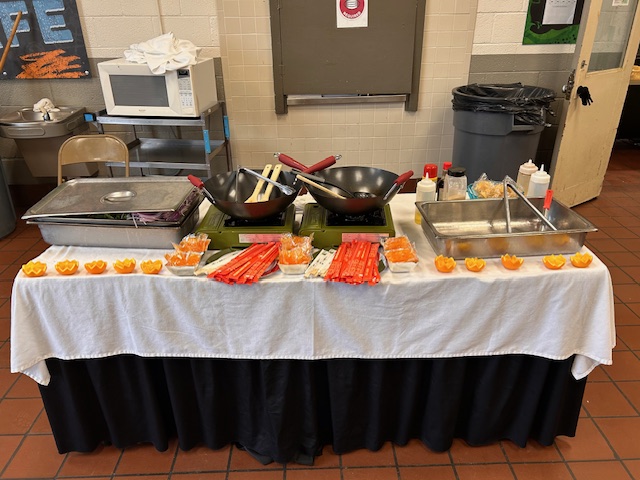 Set up at O'Bannon High Cafeteria