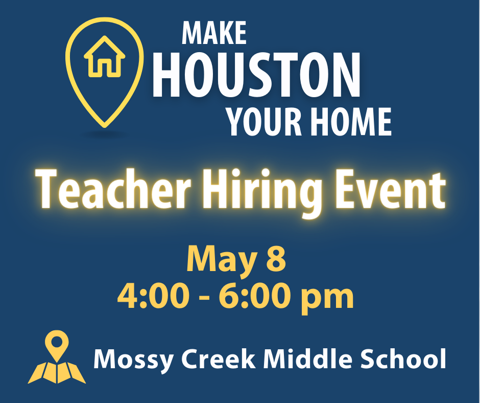 Teacher Hiring Event - May 8 from 4-6pm at Mossy Creek Middle School