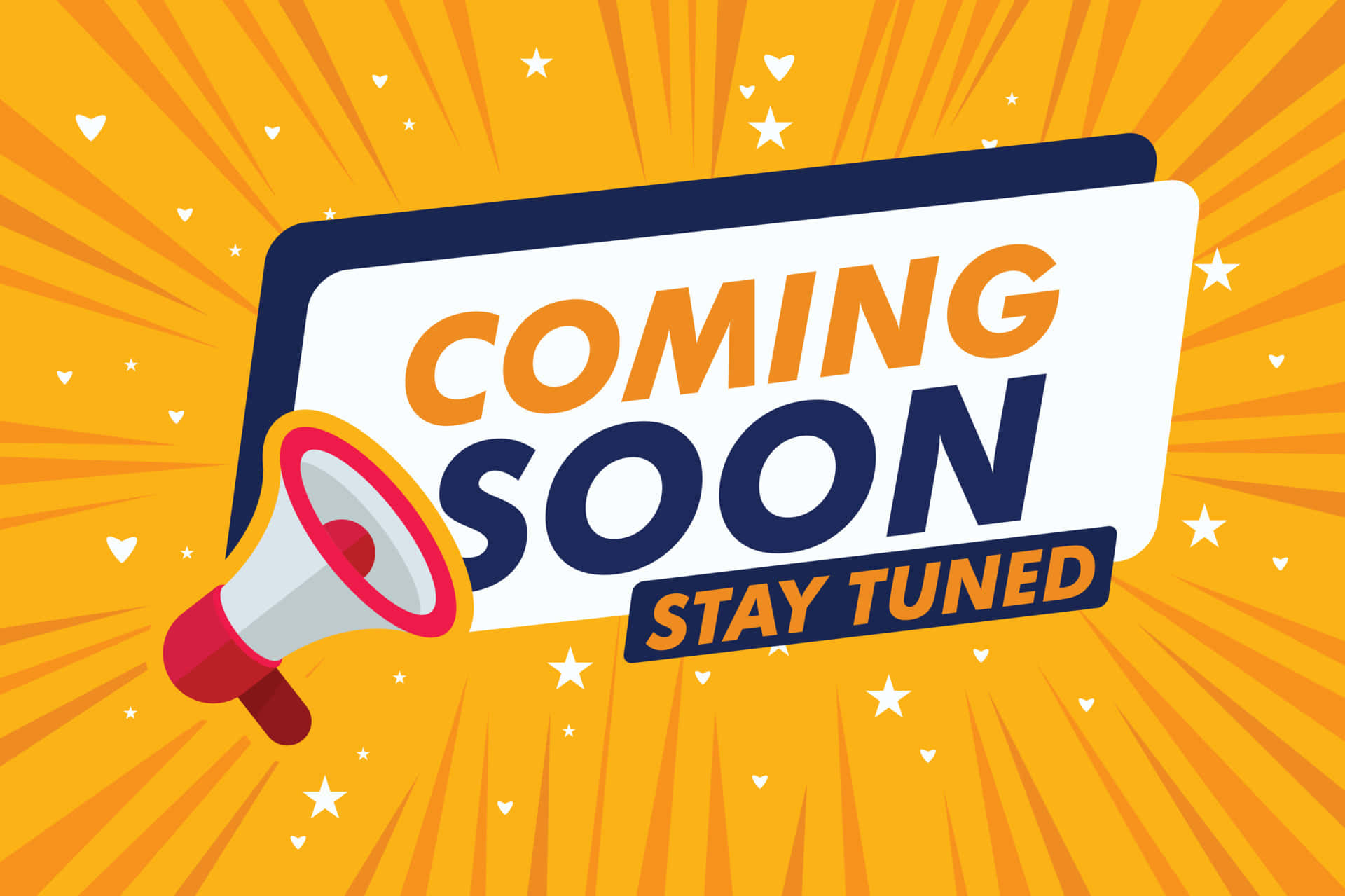 Coming soon with yellow background