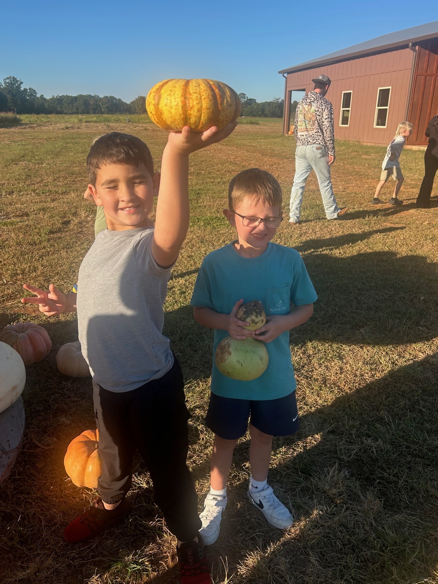 Students at the Pumpkin Patch at Arena Acres