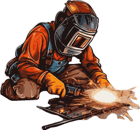Illustration of a welder at work
