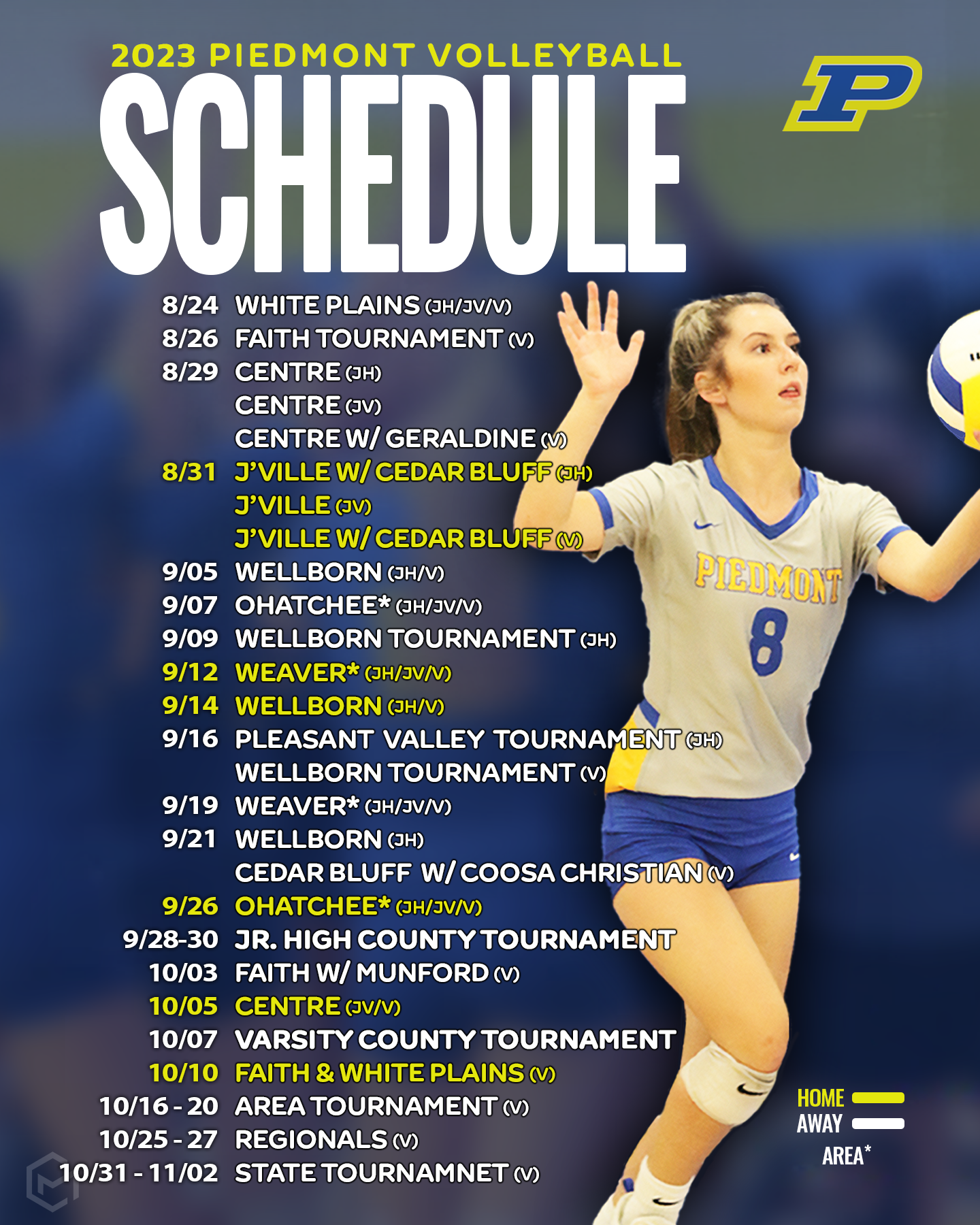 PHS Volleyball Schedule