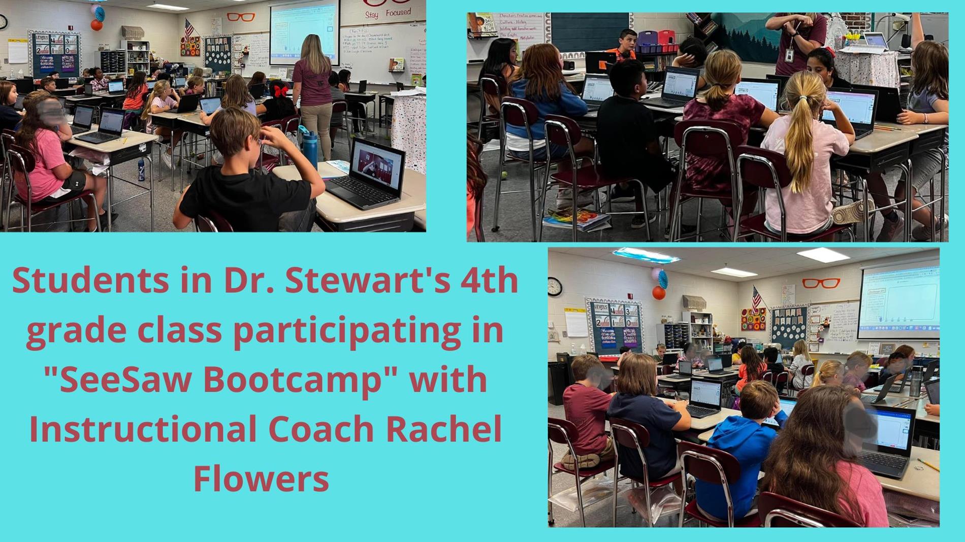 Students in Dr. Stewart's class participate in SeeSaw bootcamp with Rachel Flowers