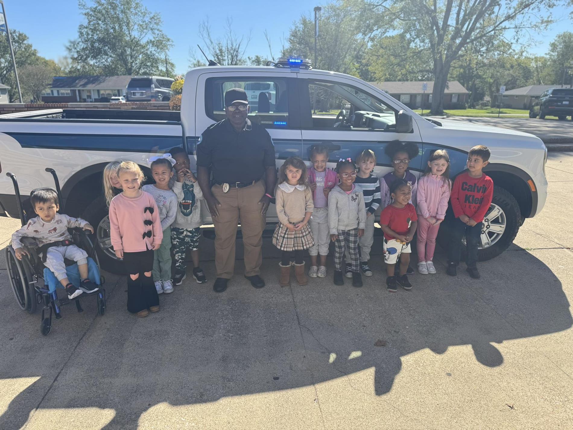 Officer Catlett Shows off his Truck