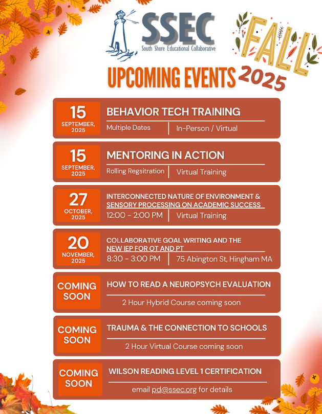 Upcoming events - Fall 2025