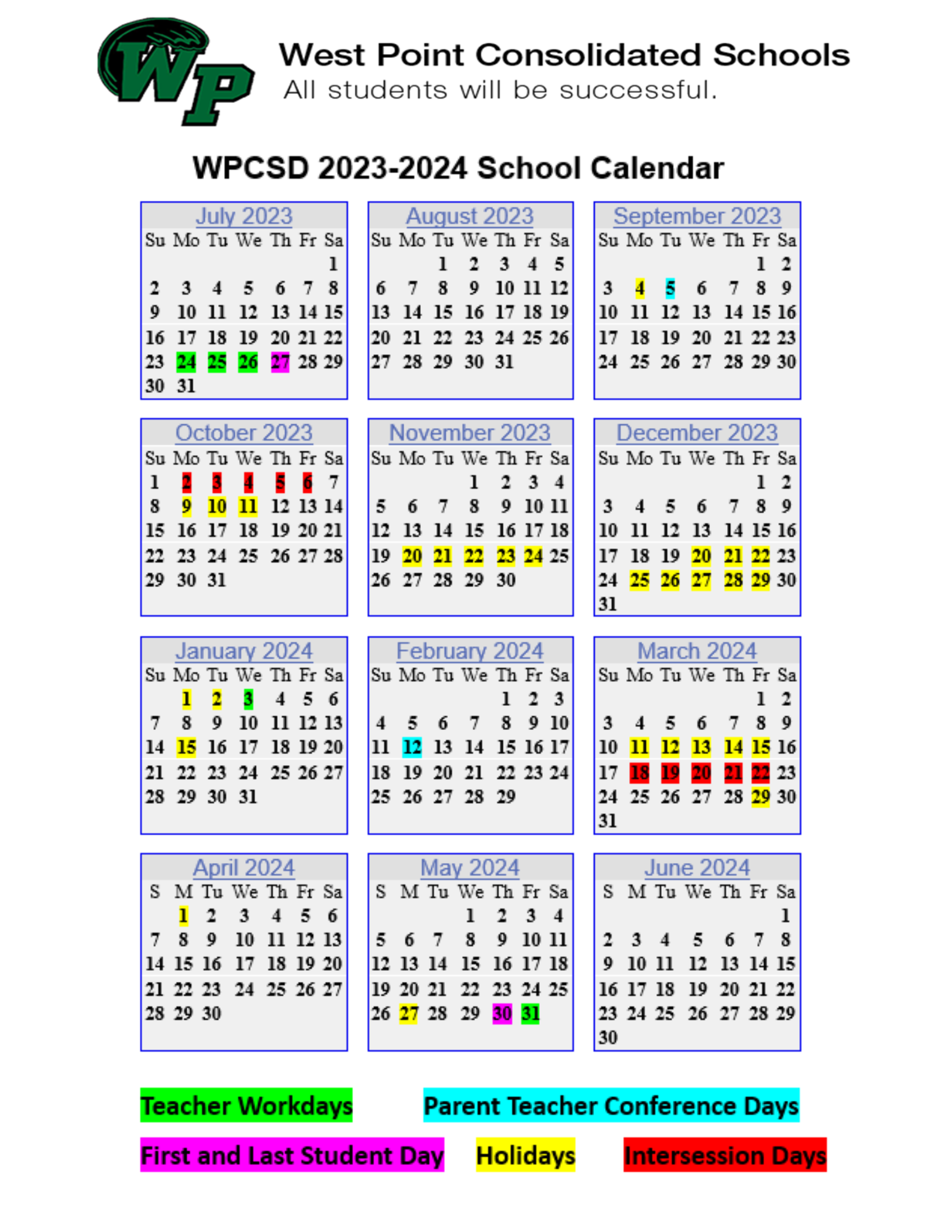 2023-24 modified calendar