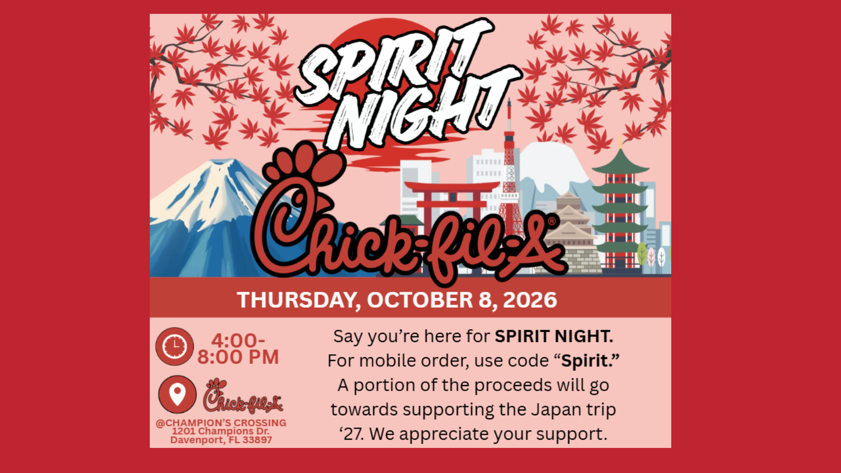 chickfila spirit night