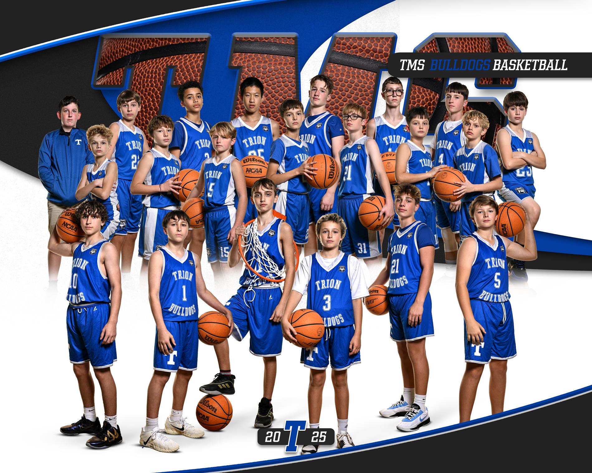 2025 TMS Boys Basketball Team Photo