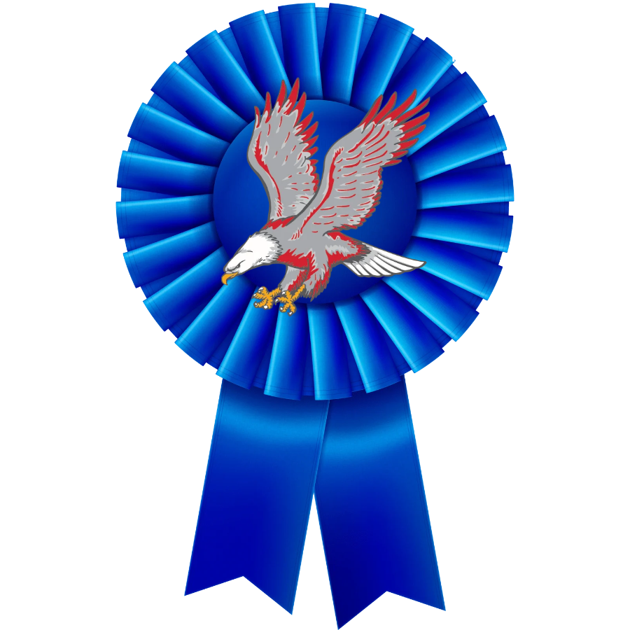 blue ribbon with eagle