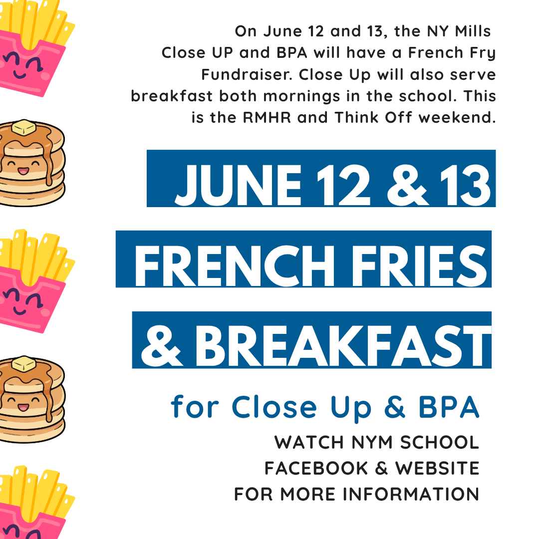 french fry sale and pancake breakfast on June 12-13