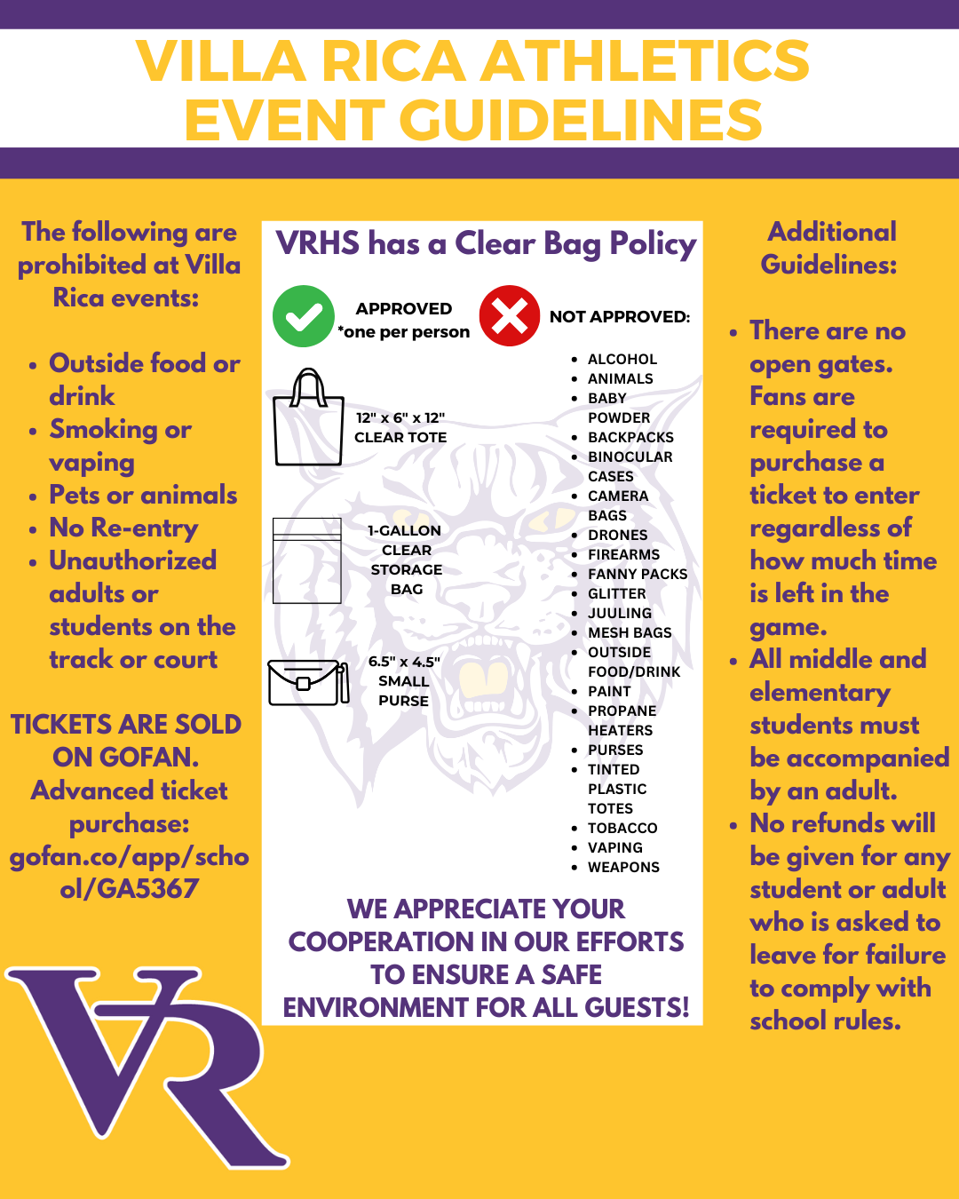 general admission rules