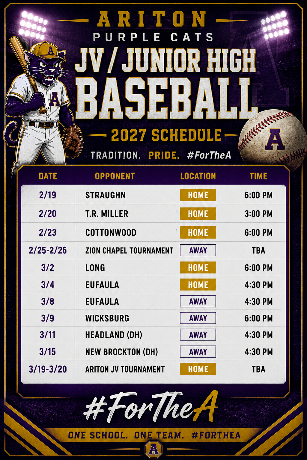 jv jh baseball 2026