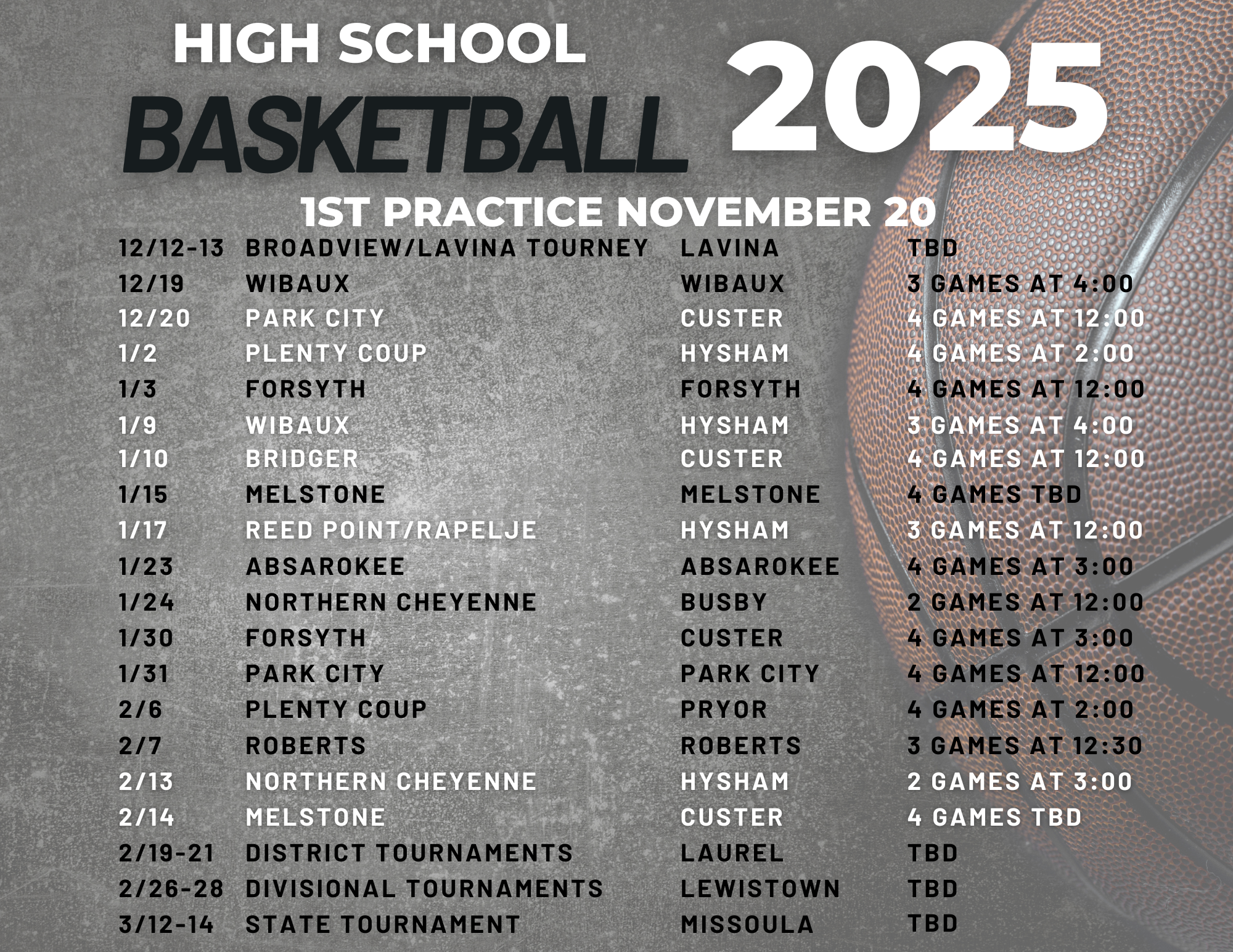 HSBB SCHEDULE HSBB SCHEDULE