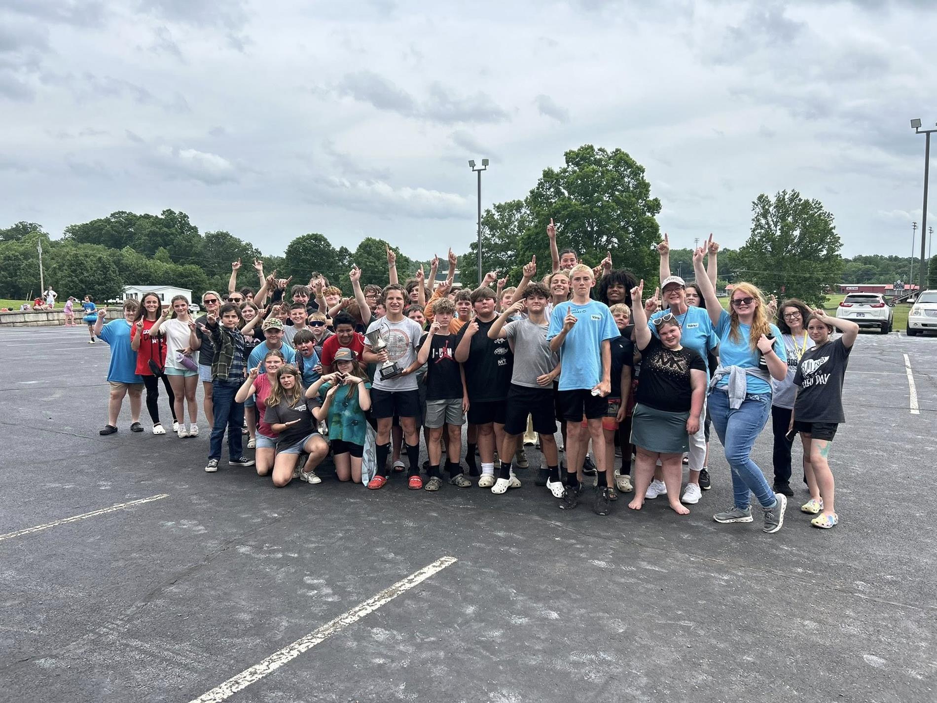 HCMS Field Day students posing for picture