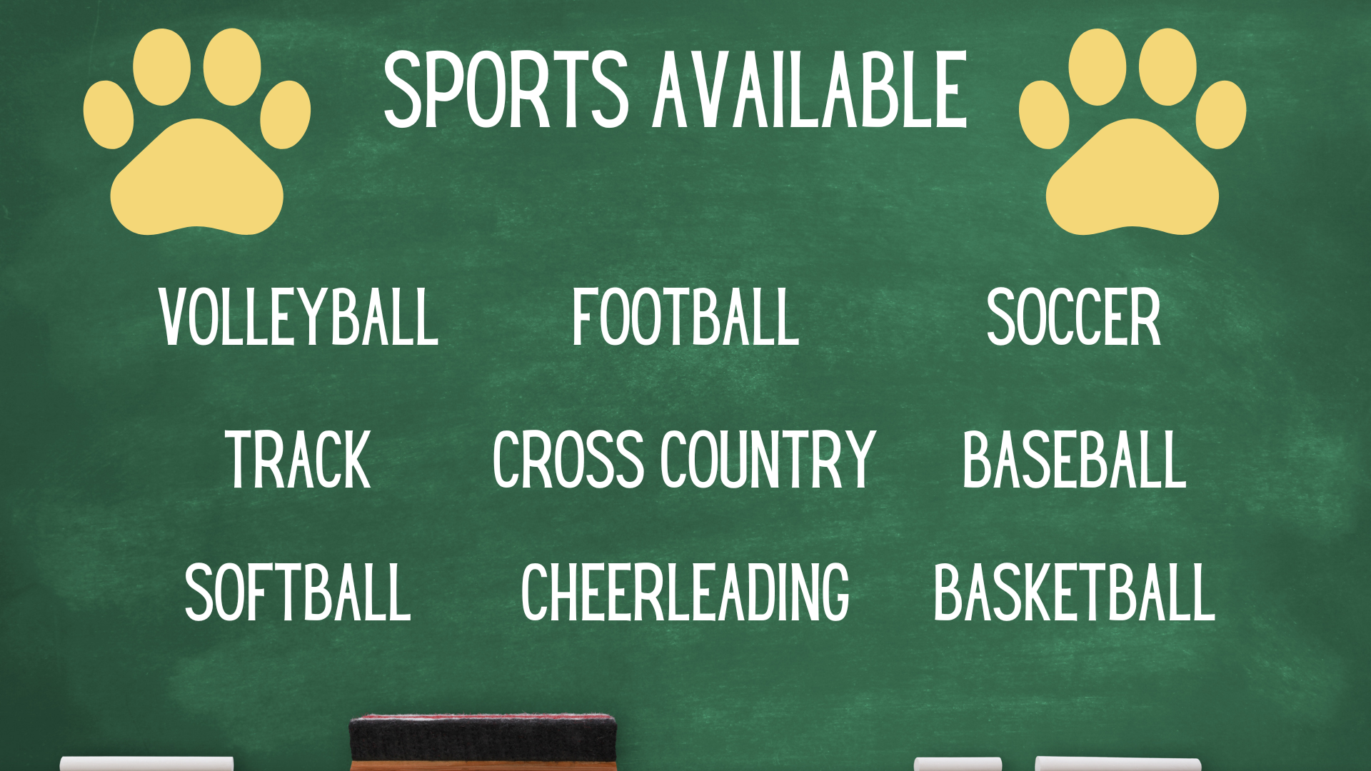 List of sports available