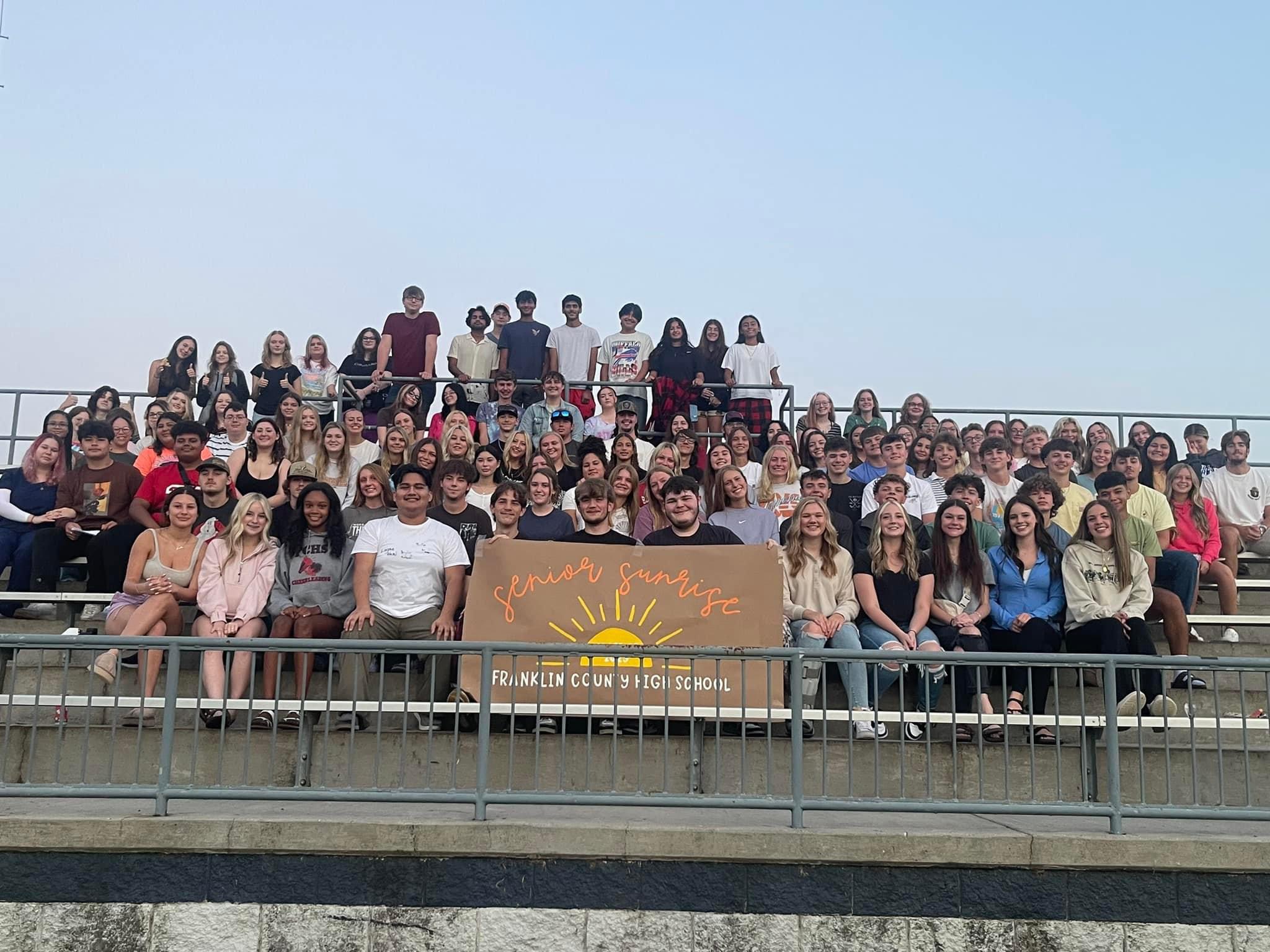 Seniors on the bleachers