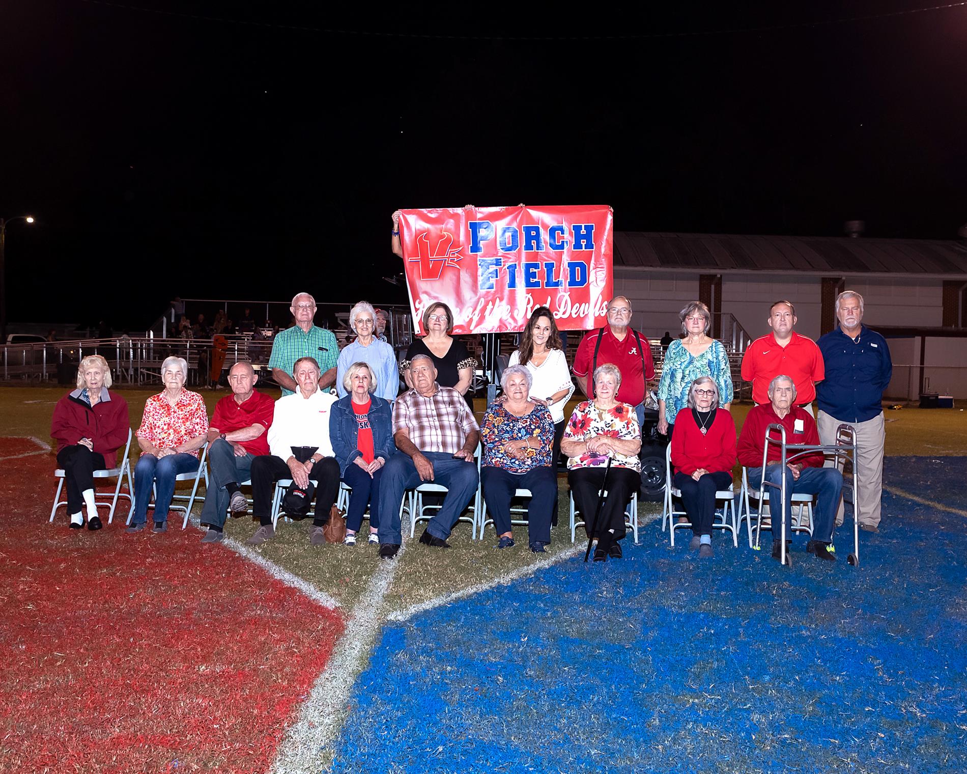 Former players, cheerleaders and family members of Coach JR Porch