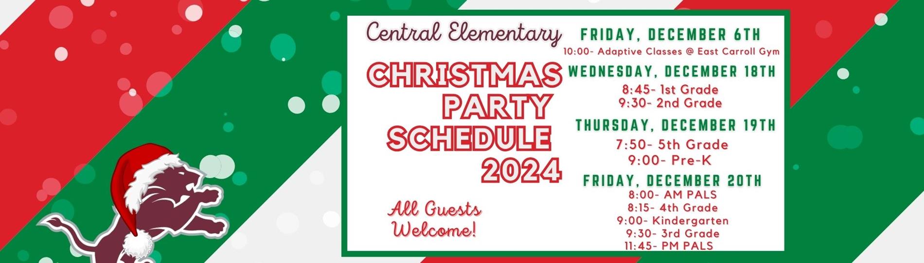 Christmas party schedule