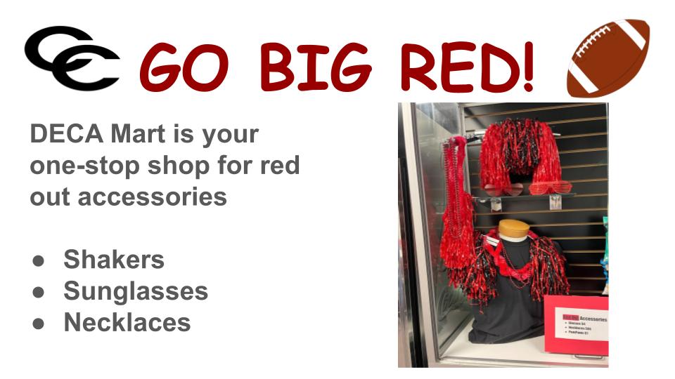 DECA Mart Red Out Supplies