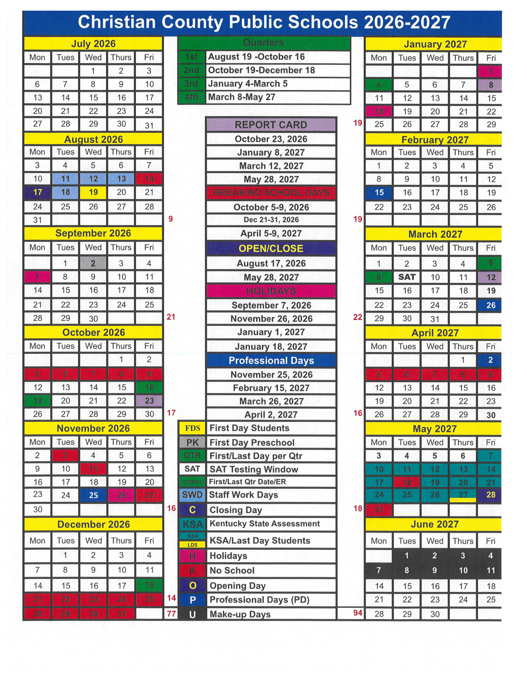 2026 2027 School Calendar