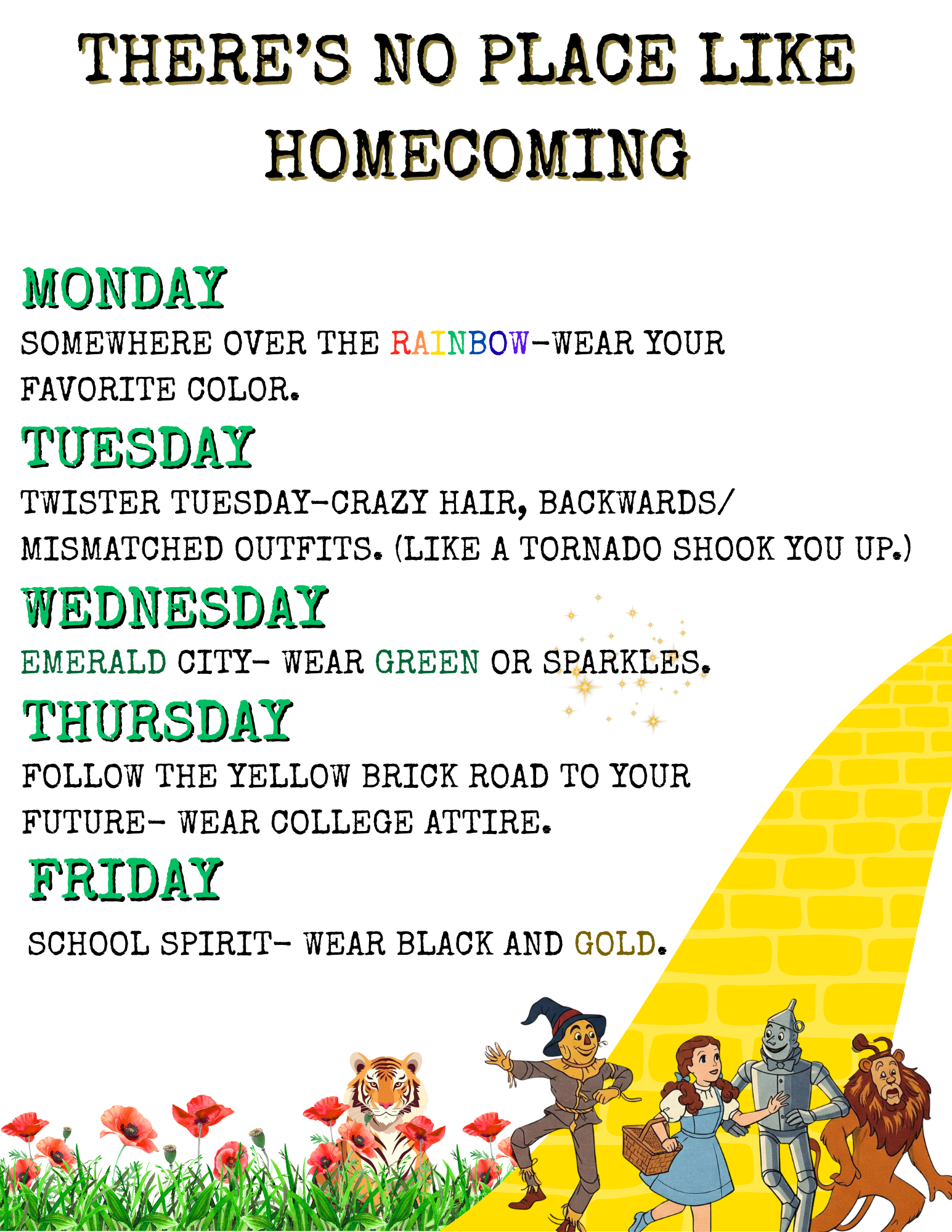 Homecoming dress up week